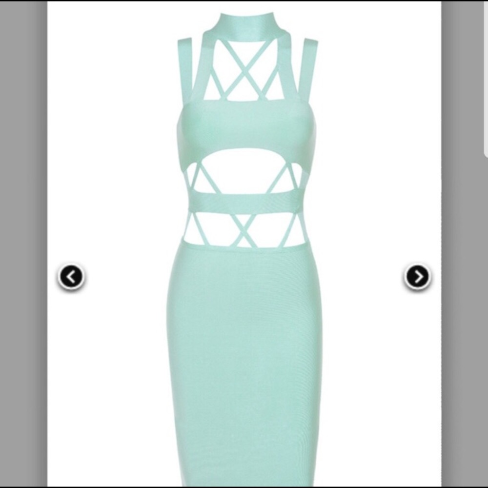 Sexy Mint Green Strappy Dress - Picture 3 of 6